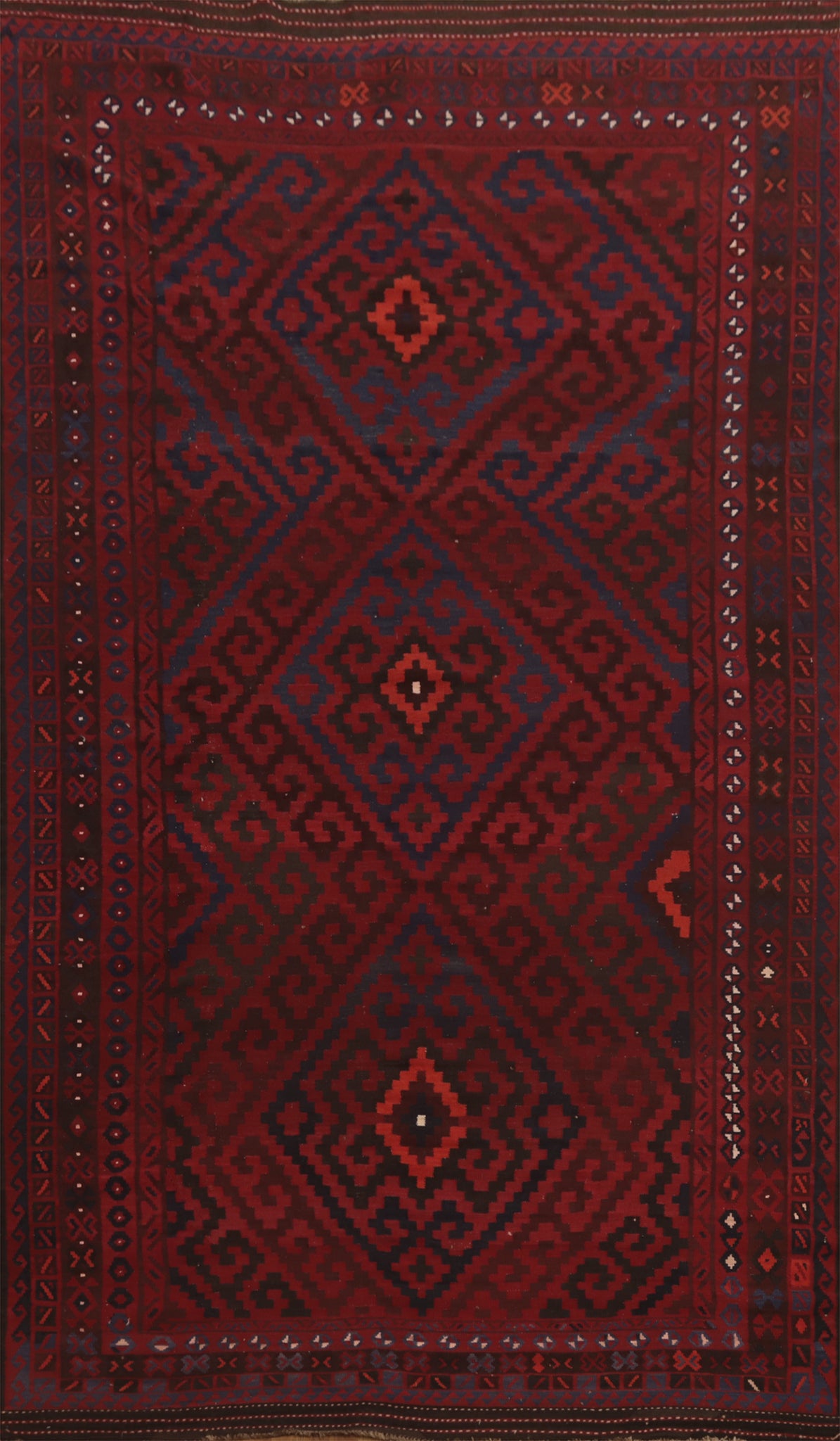 Vegetable Dye Red Kilim Large Rug 8x15