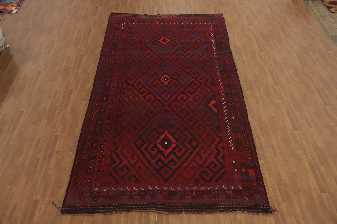 Vegetable Dye Red Kilim Large Rug 8x15