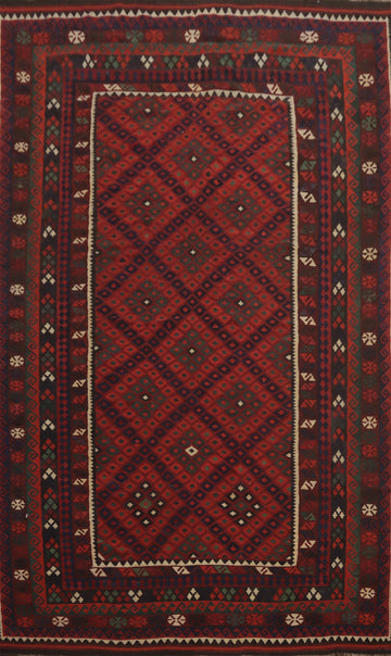 Flat Weave Wool Kilim Vegetable Dye Area Rug 8x13