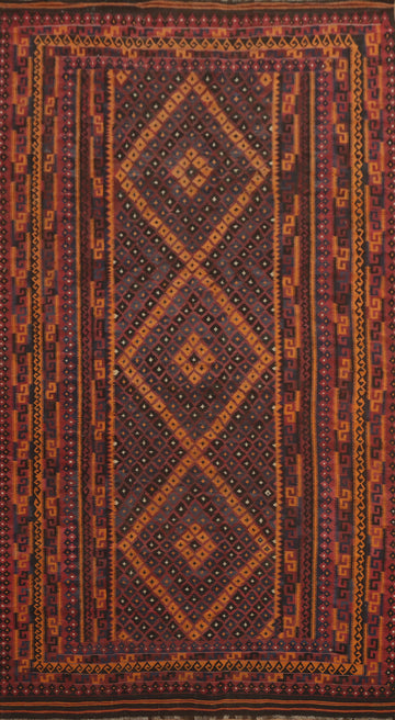 Geometric Kilim Vegetable Dye Large Rug 10x18