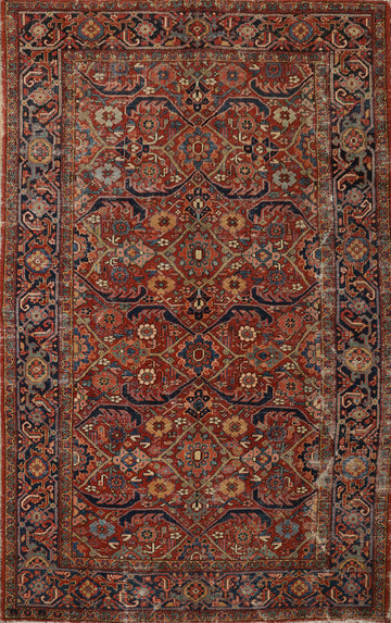 Pre-1900 Vegetable Dye Heriz Serapi Persian Area Rug 8x11