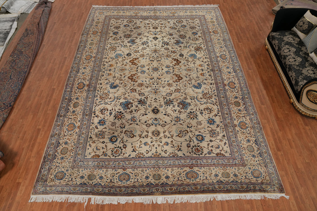 Antique Vegetable Dye Kashan Persian Large Rug 13x18