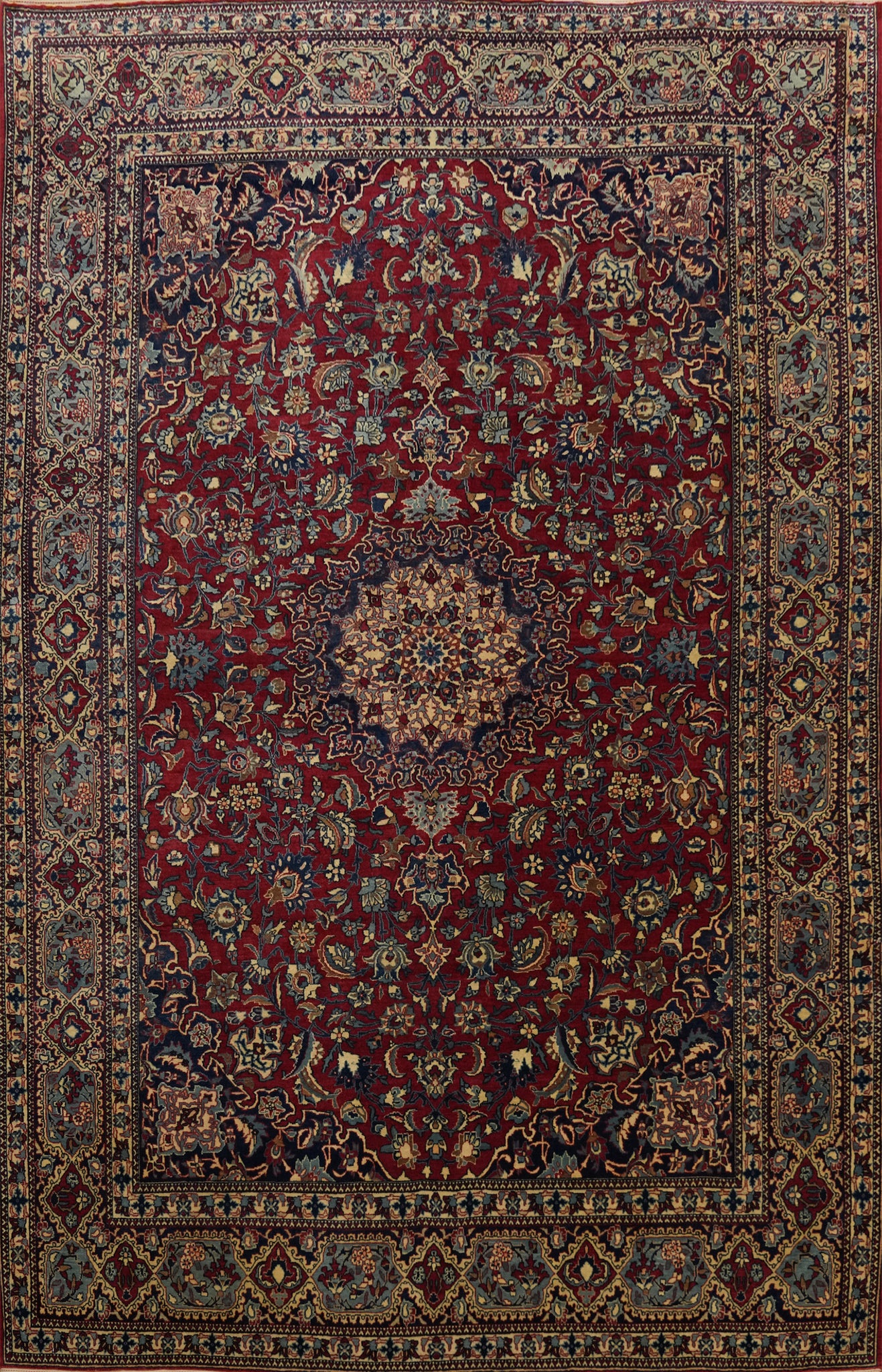 Masterpiece Antique Vegetable Dye Isfahan Persian Rug 5x7