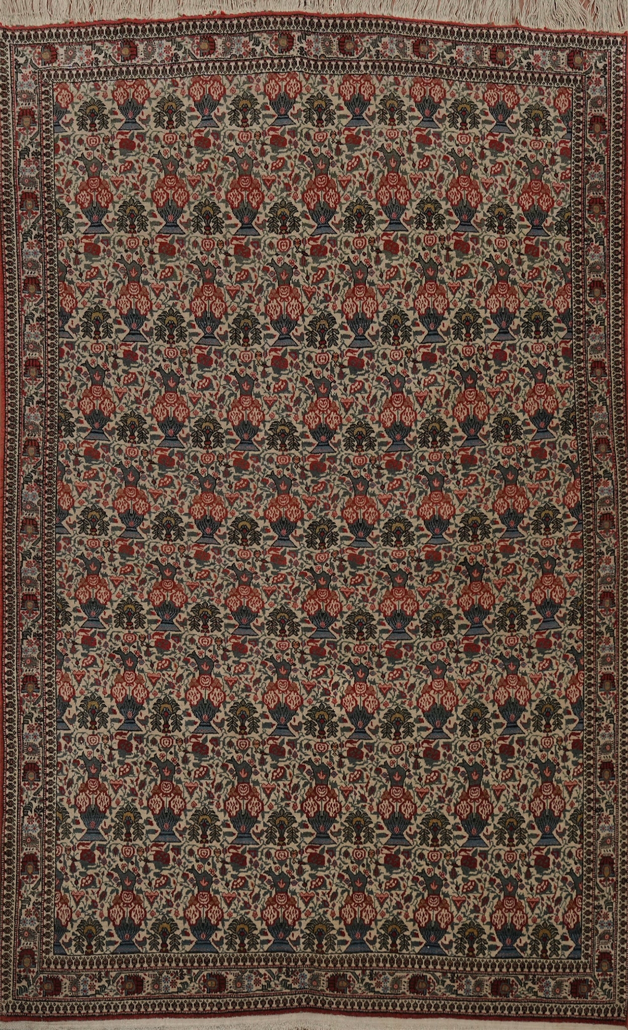 Vegetable Dye Antique Kashan Dabir Persian Rug 4x7