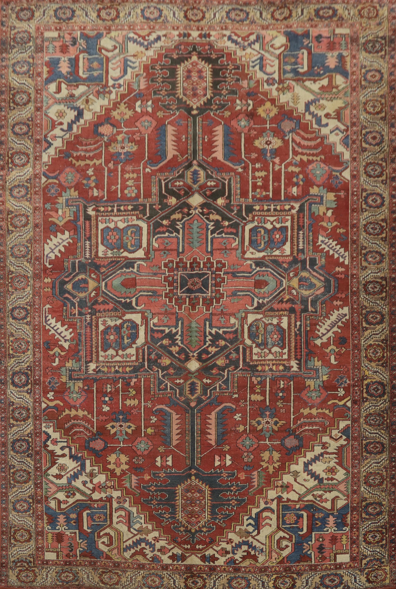 Vegetable Dye Antique Heriz Serapi Persian Area Rug 10x12