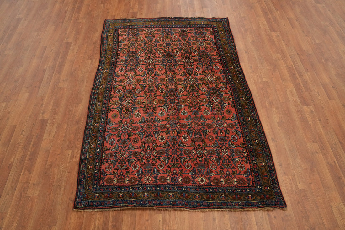 Antique Vegetable Dye Bidjar Halvaei Persian Rug 5x7