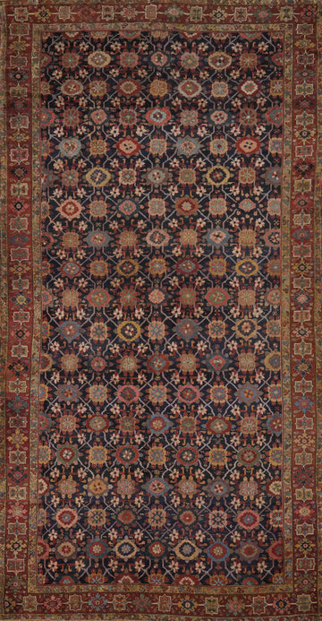 Pre-1900 Vegetable Dye Heriz Bakhshayesh Persian Rug 8x17