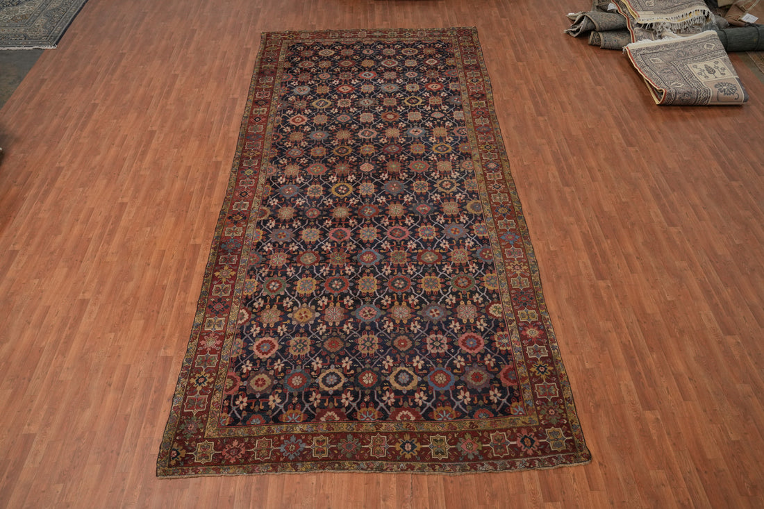 Pre-1900 Vegetable Dye Heriz Bakhshayesh Persian Rug 8x17