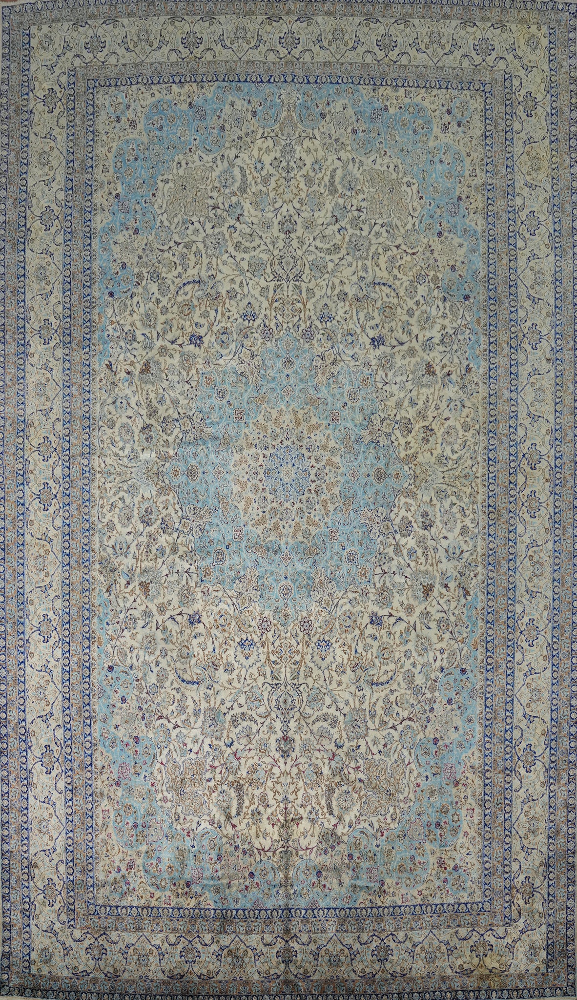 Antique Vegetable Dye Nain Persian Large Rug 13x21