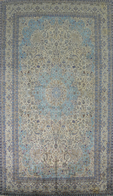 Antique Vegetable Dye Nain Persian Large Rug 13x21