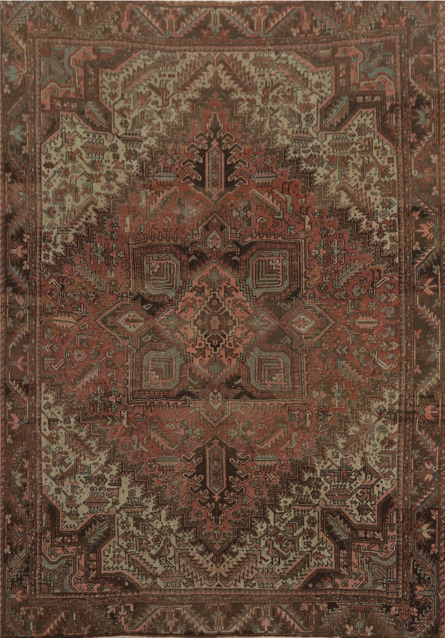 Antique Vegetable Dye Heriz Persian Area Rug 10x12