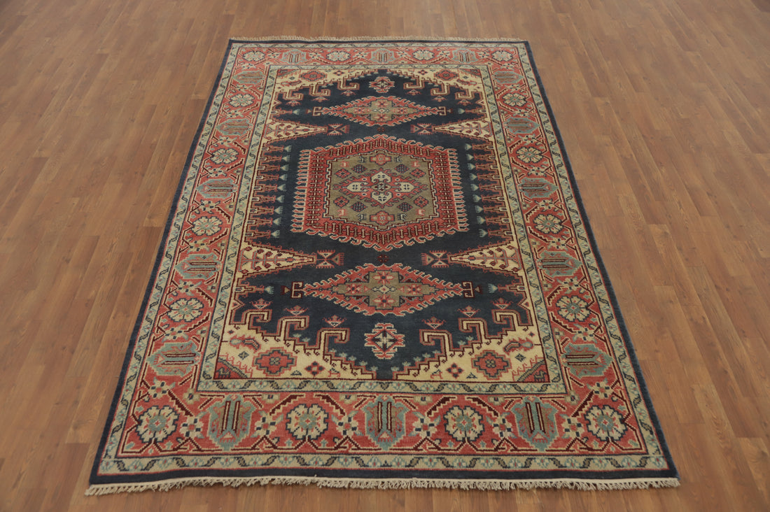Geometric Viss Indian Area Rug 6x9