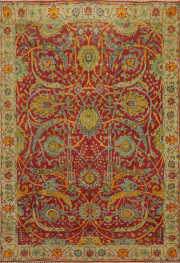 All-Over Floral Oushak Indian Area Rug 6x8