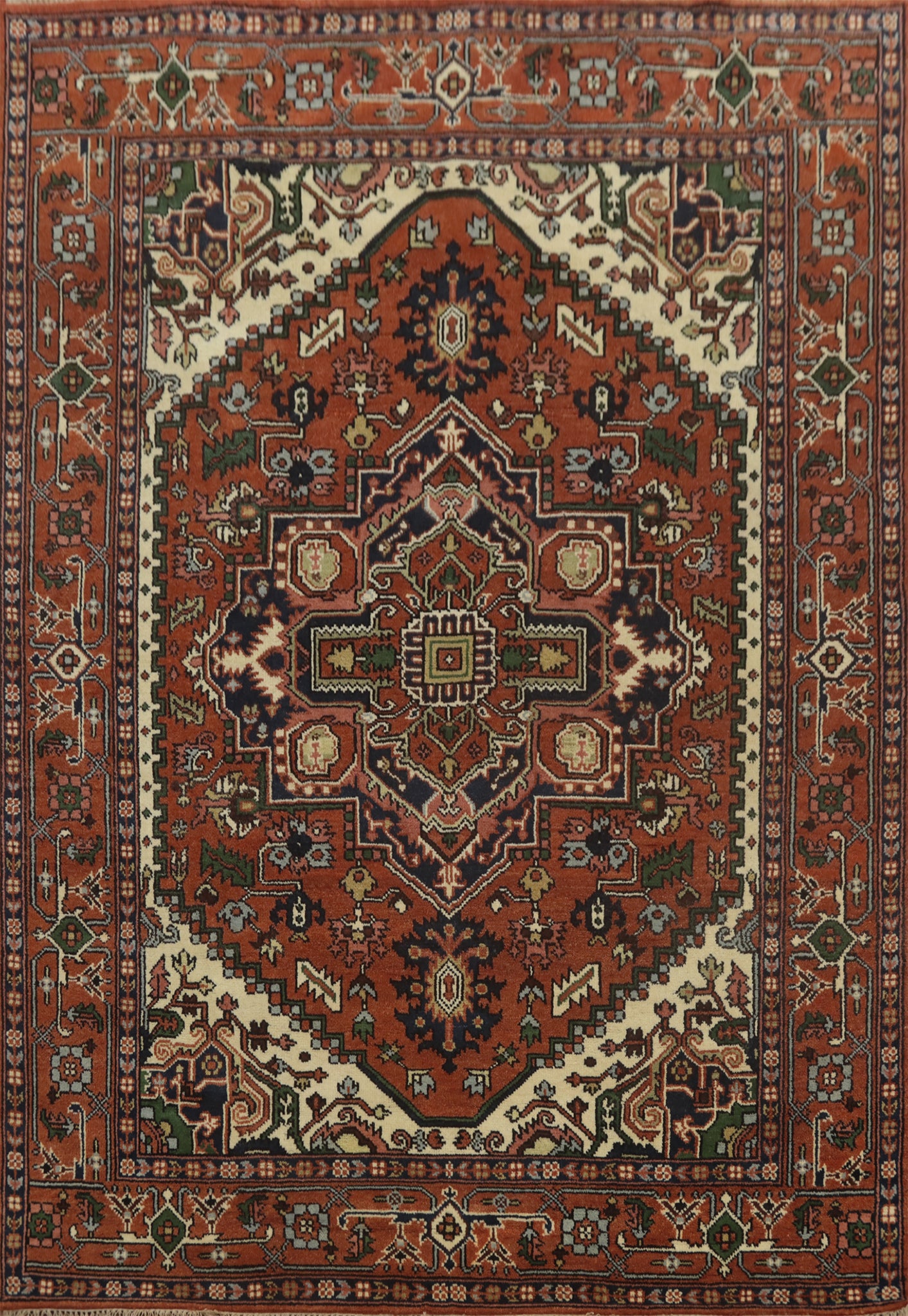 Geometric Heriz Serapi Indian Area Rug 8x10