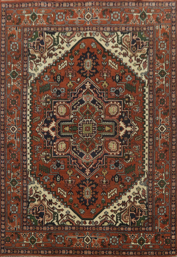 Geometric Heriz Serapi Indian Area Rug 8x10