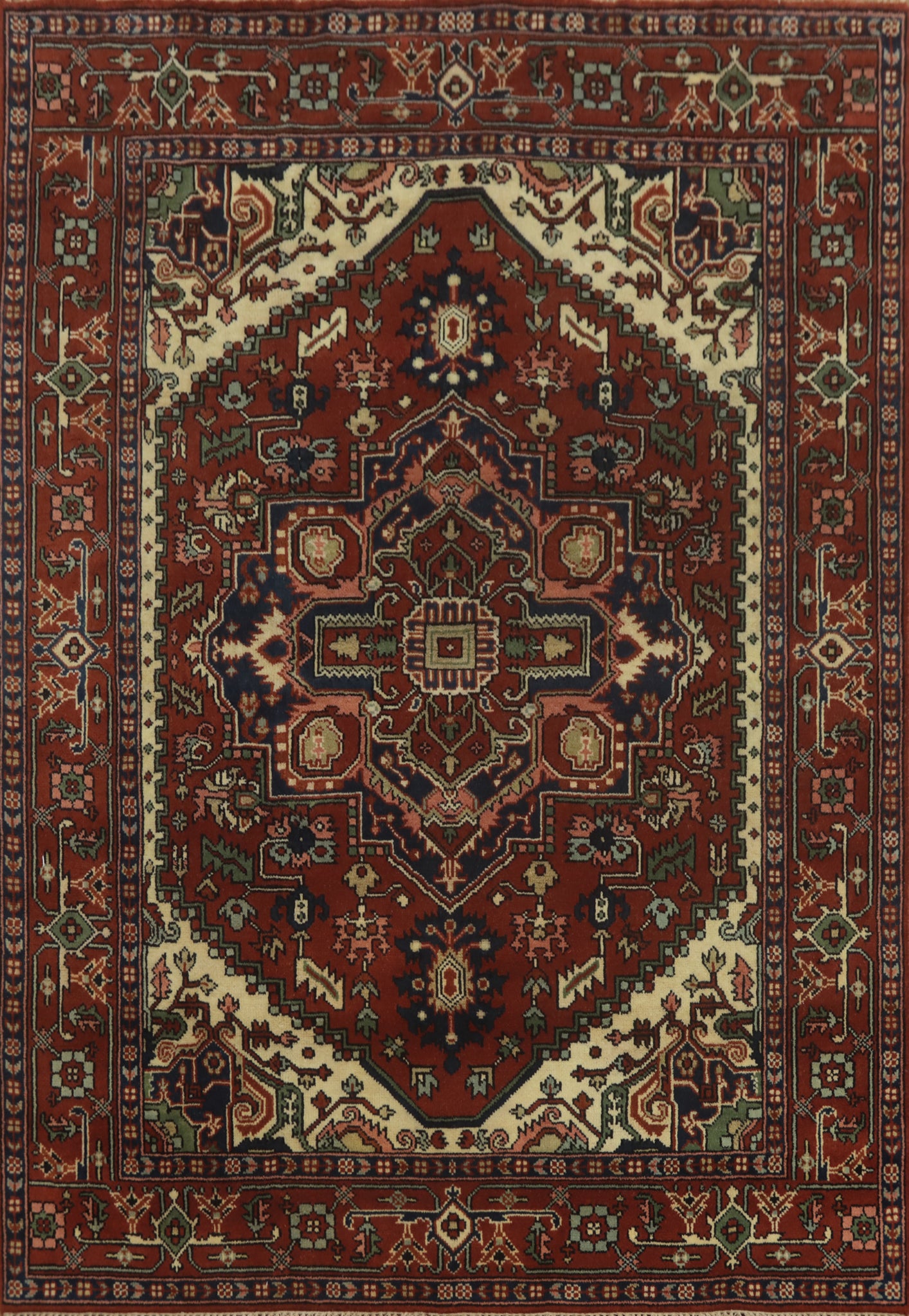 Geometric Heriz Serapi Indian Area Rug 8x10
