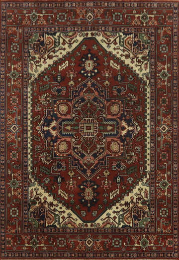 Geometric Heriz Serapi Indian Area Rug 8x10