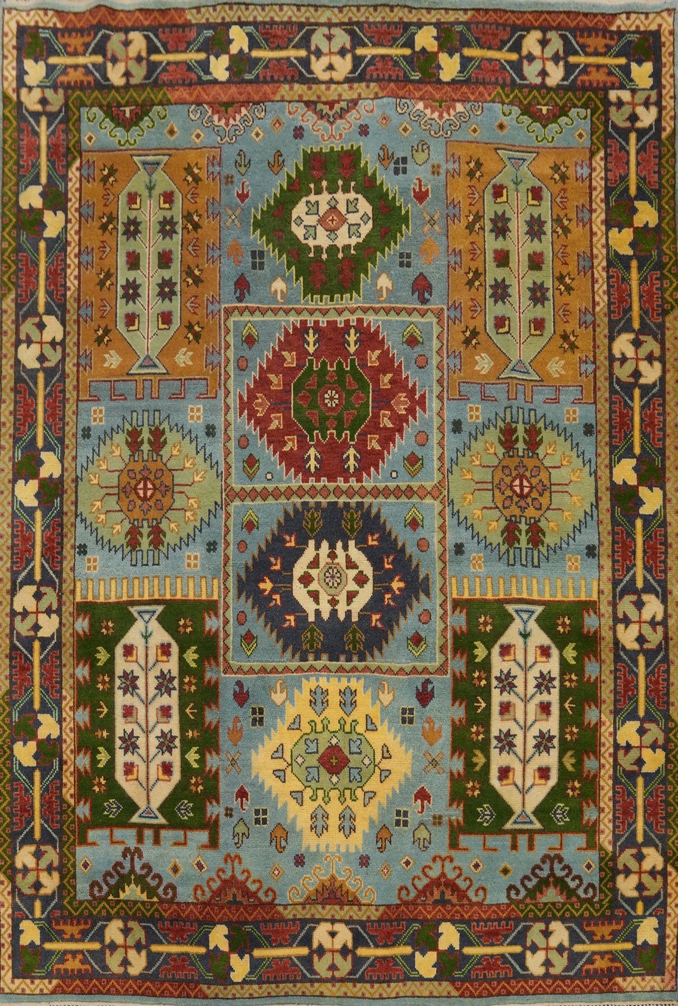 Geometric Kazak Indian Area Rug 8x10
