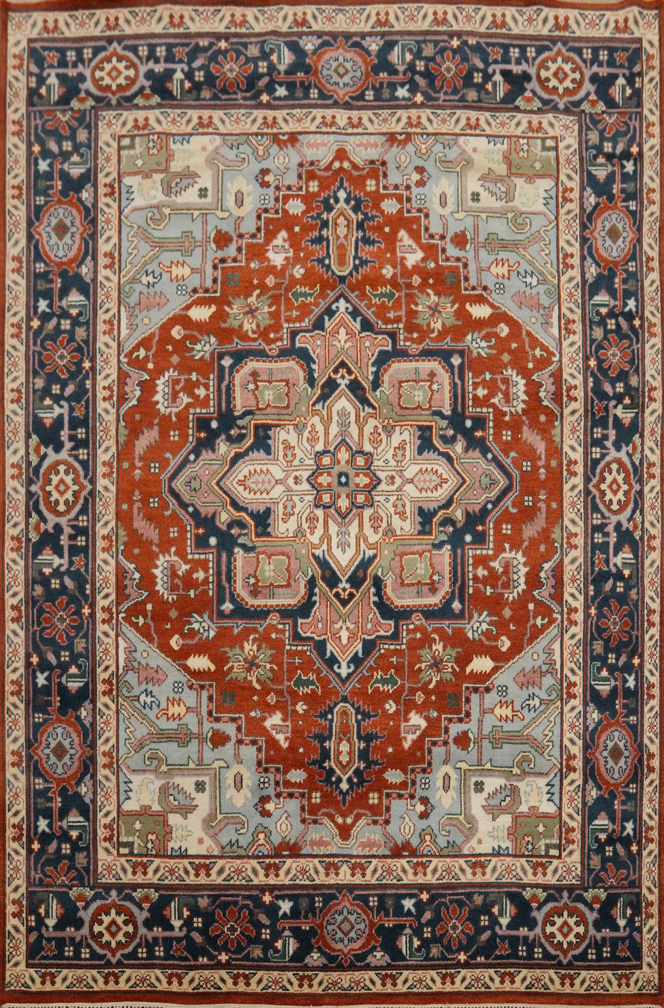 Geometric Heriz Serapi Indian Area Rug 8x10