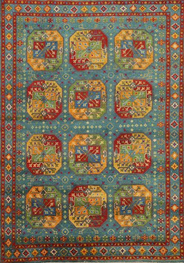 Geometric Kazak Indian Area Rug 8x10
