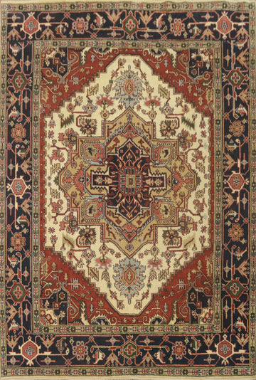 Geometric Heriz Serapi Indian Area Rug 8x10
