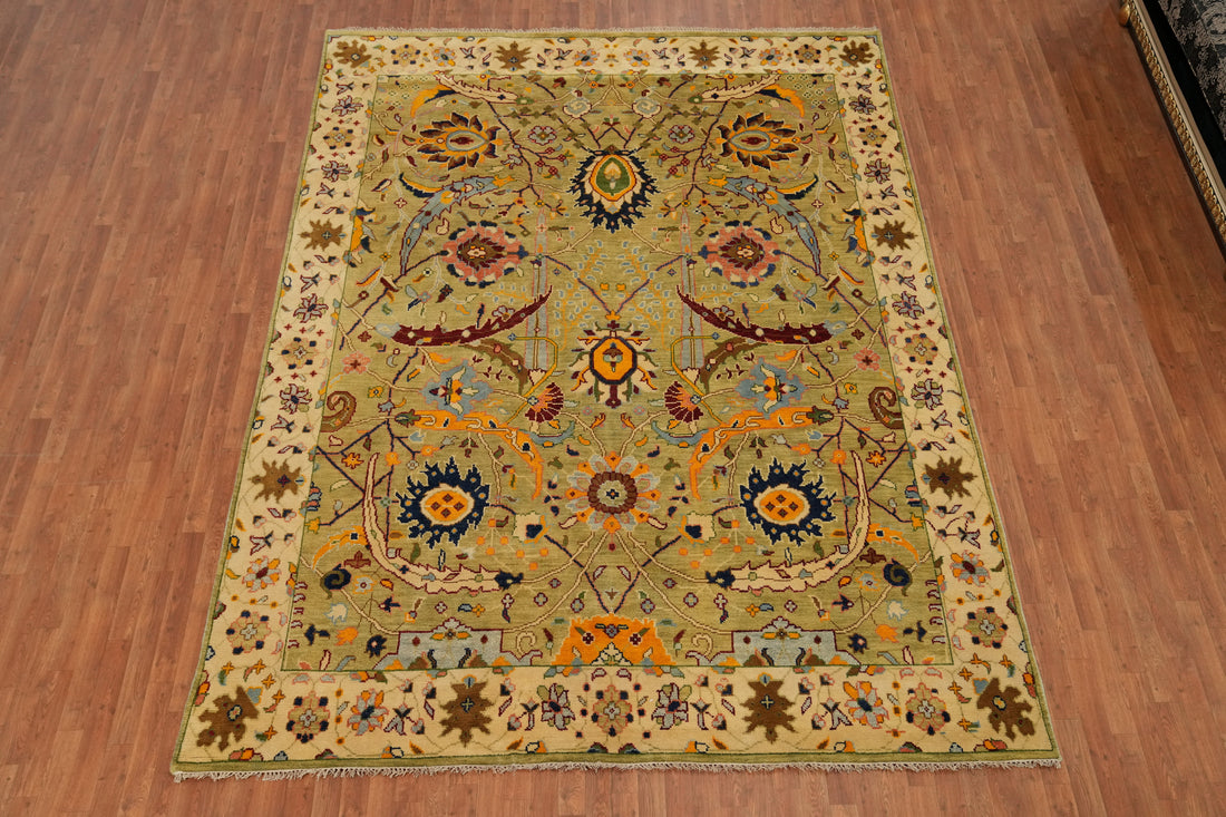 Handmade Floral Oushak Indian Area Rug 9x12