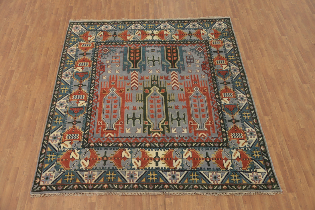 Geometric Kazak Square Area Rug 9x9