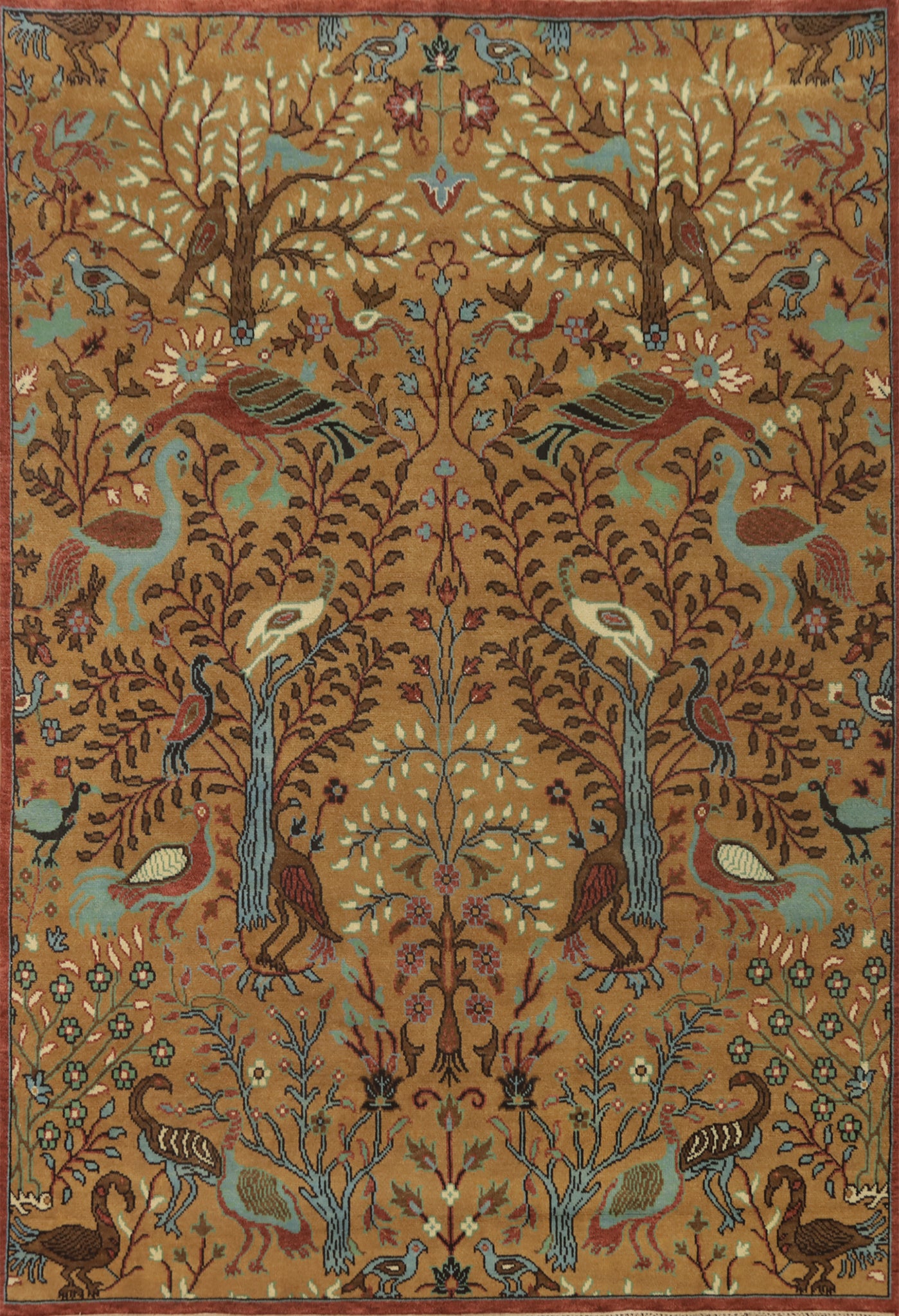 Animals Pictorial Ziegler Indian Area Rug 9x12