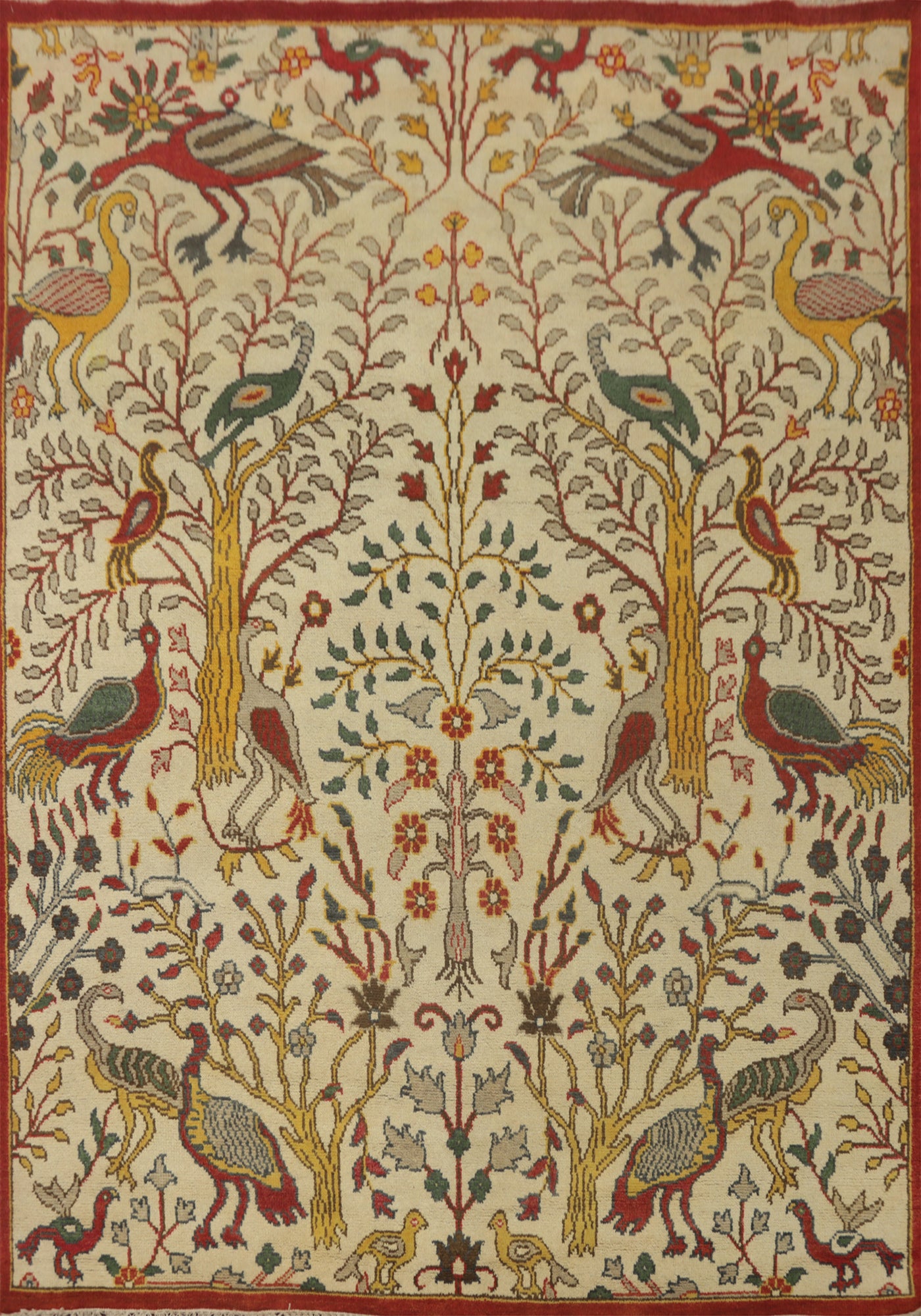 Animals Design Wool Ziegler Indian Area Rug 8x10