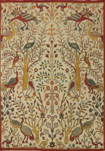 Animals Design Wool Ziegler Indian Area Rug 8x10