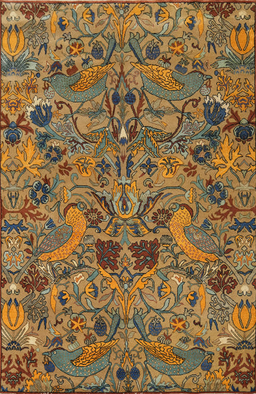 Animals Design Wool Ziegler Indian Large Rug 10x14
