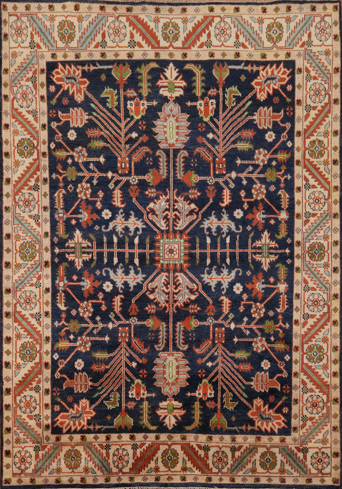 Navy Blue Handmade Oushak Indian Area Rug 8x10