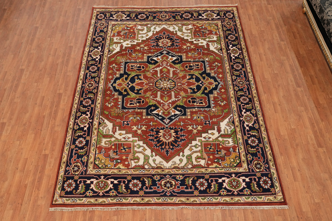 Geometric Heriz Serapi Indian Area Rug 9x12