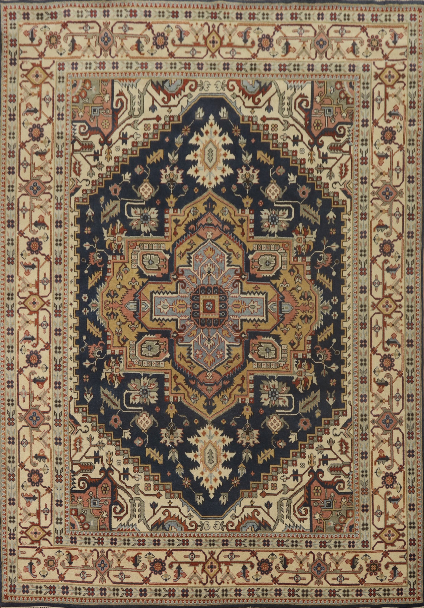 Geometric Heriz Serapi Indian Large Rug 12x15