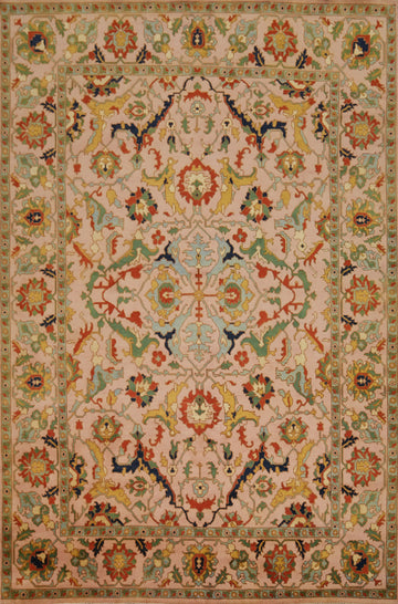 All-Over Floral Oushak Indian Large Rug 10x14