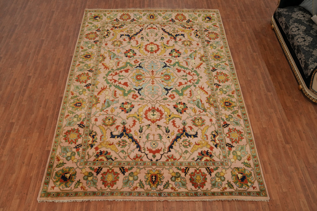 All-Over Floral Oushak Indian Large Rug 10x14