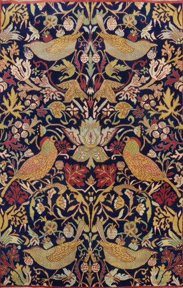 Animals Design Blue Ziegler Indian Area Rug 9x12