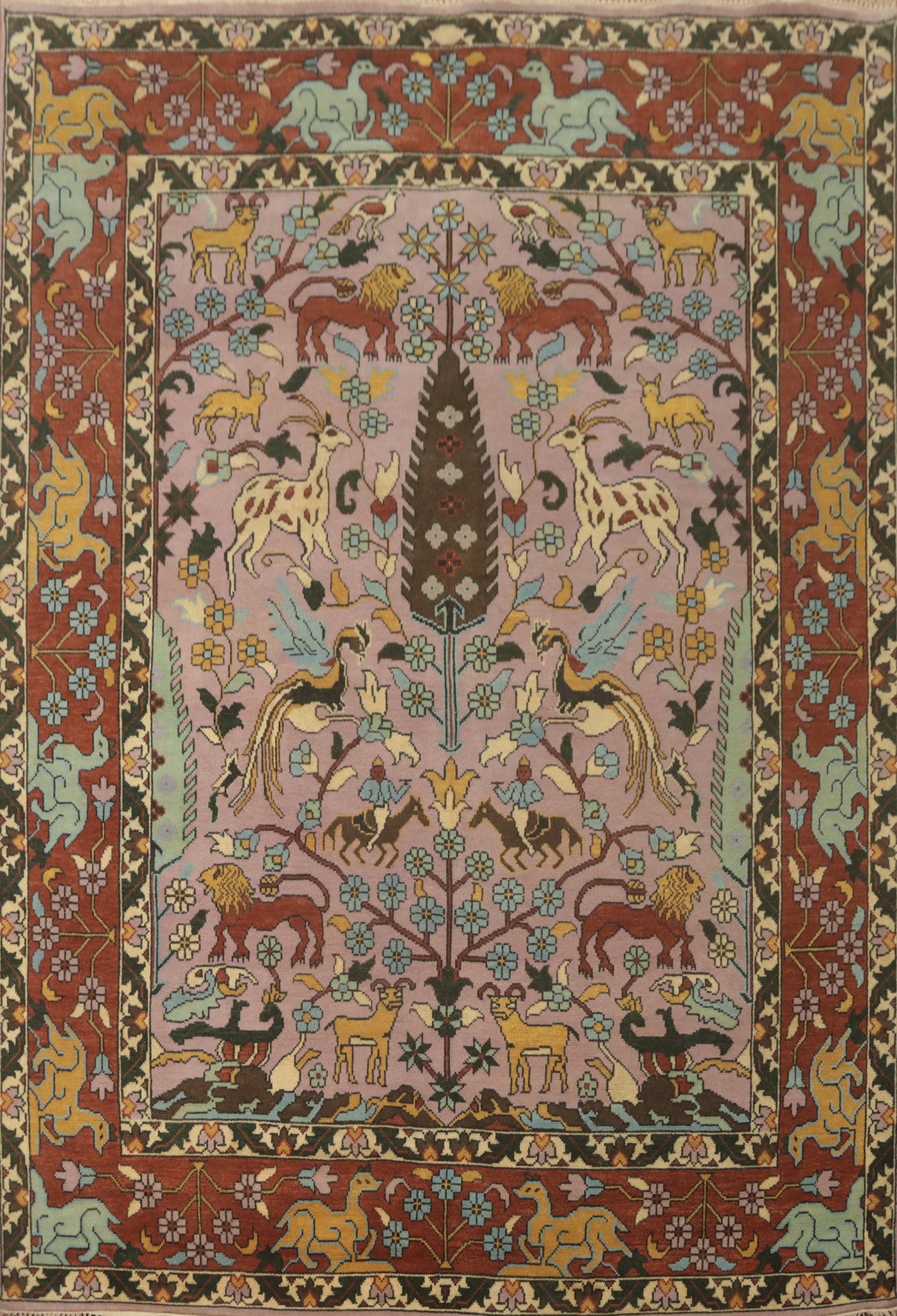 Hunting Design Ziegler Indian Area Rug 9x12