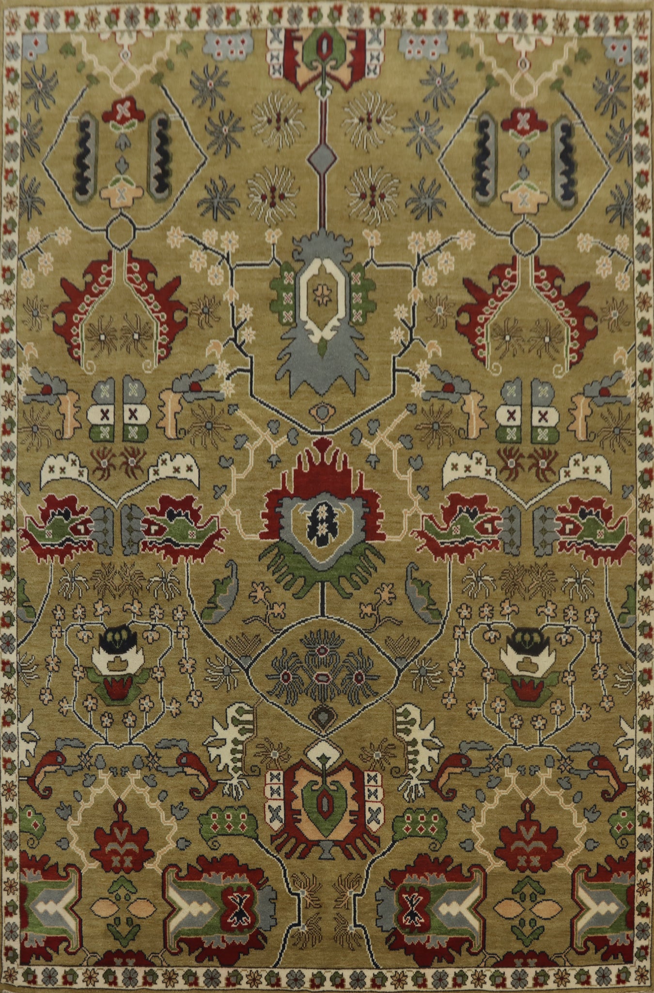 Handmade Wool Oushak Large Area Rug 9x12