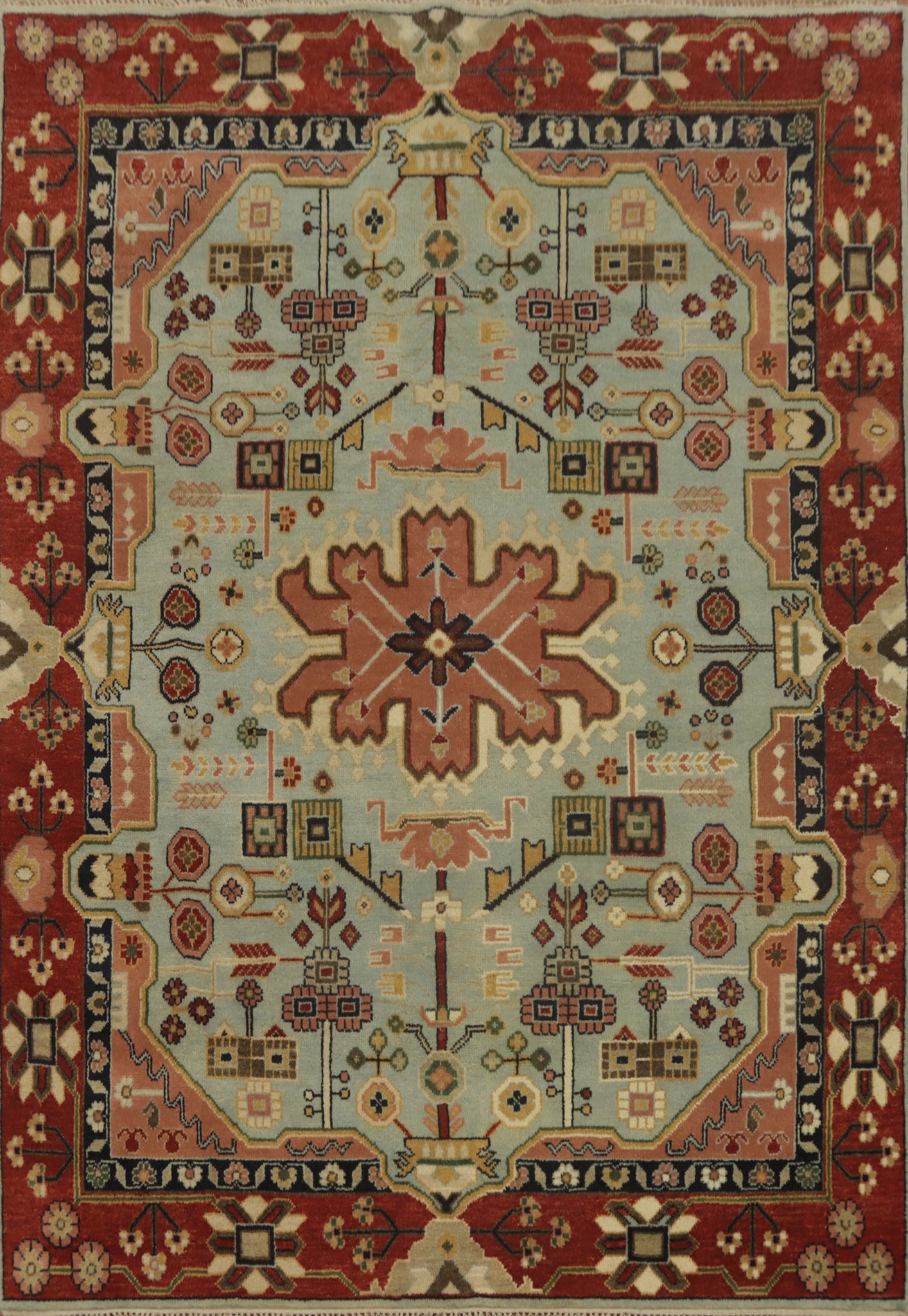 Geometric Wool Kazak Indian Area Rug 8x10