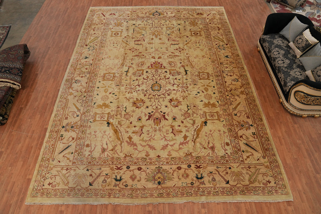 Vegetable Dye Agra Indian Large Rug 14x19