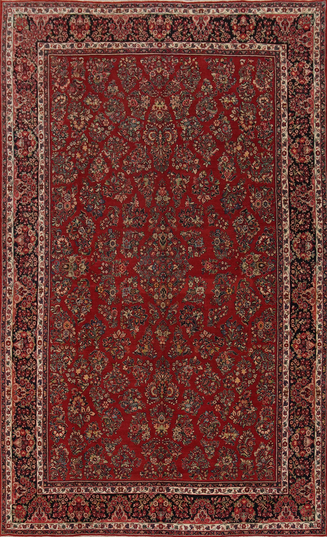 Vegetable Dye Sarouk Persian Large Rug 10x16