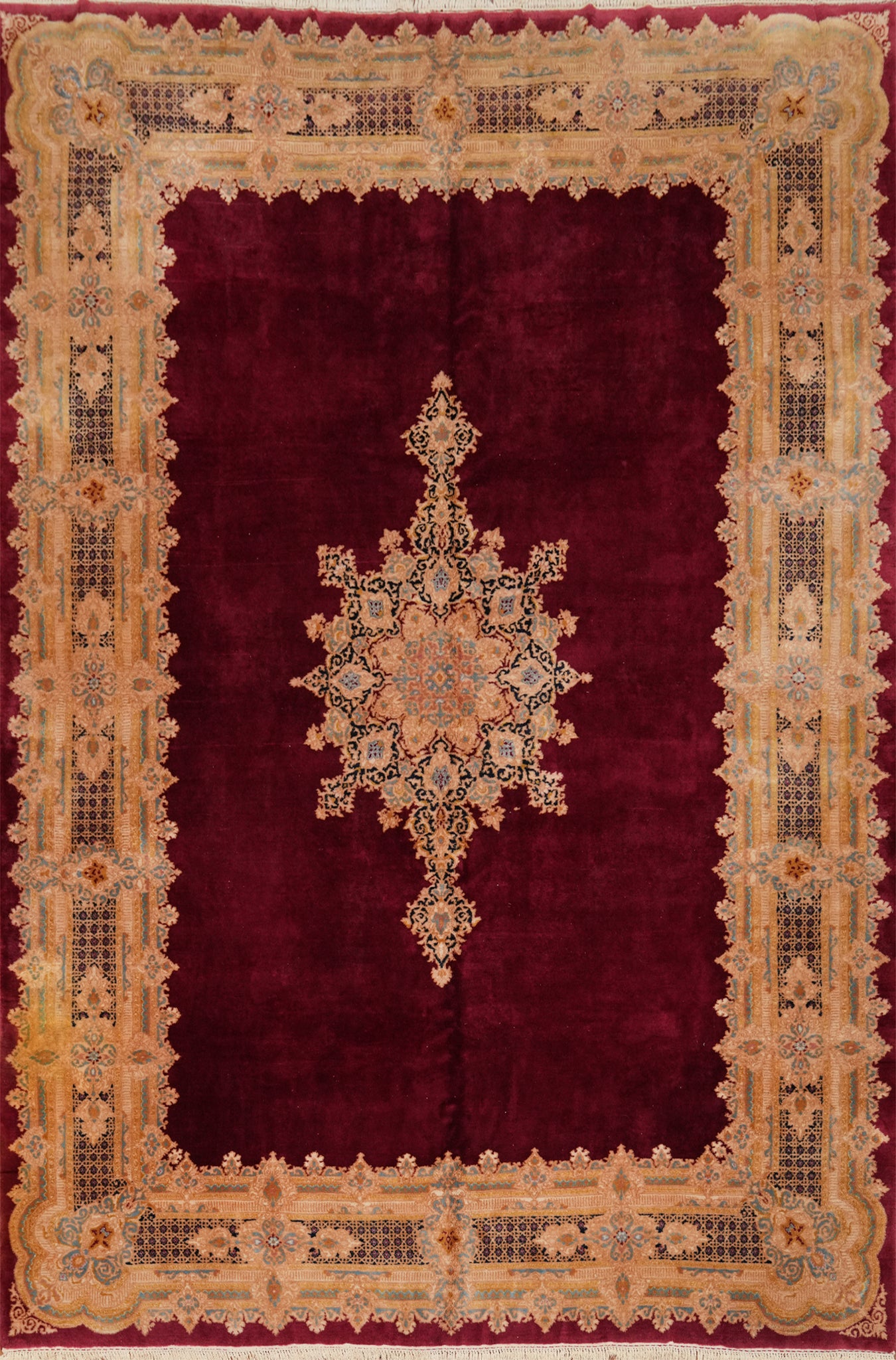 Vegetable Dye Red Kerman Persian Large Rug 10x14