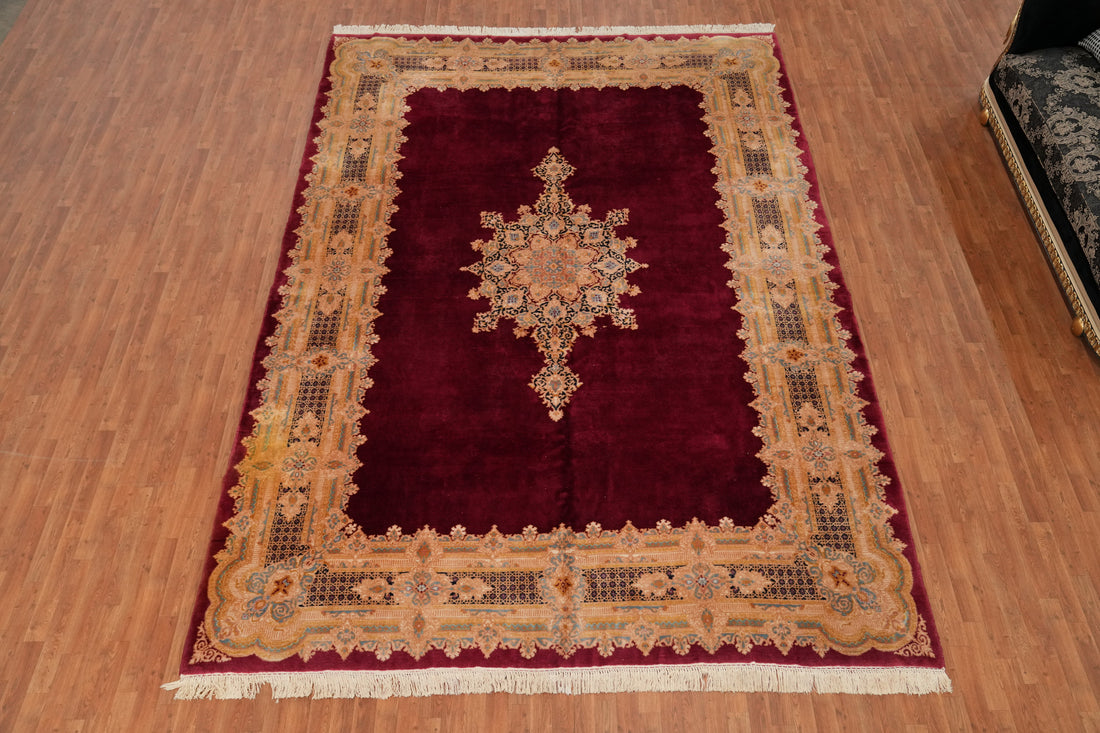 Vegetable Dye Red Kerman Persian Large Rug 10x14