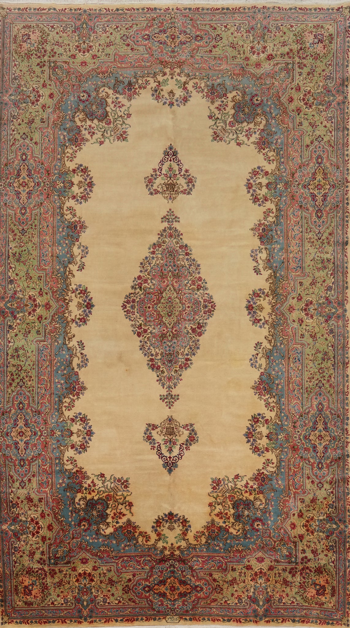 Vegetable Dye Kerman Persian Large Rug 10x19