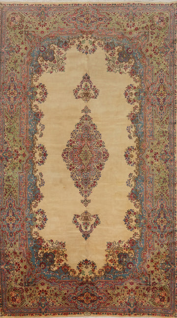 Vegetable Dye Kerman Persian Large Rug 10x19