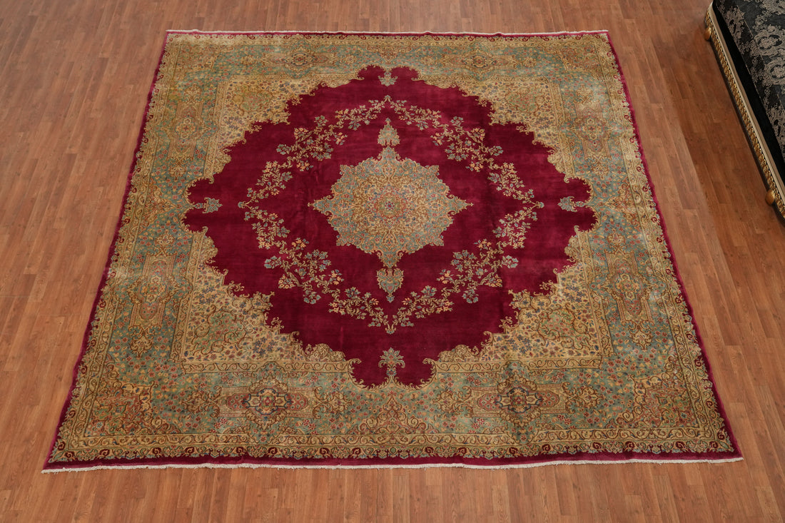 Vegetable Dye Square Kerman Persian Large Rug 12x12