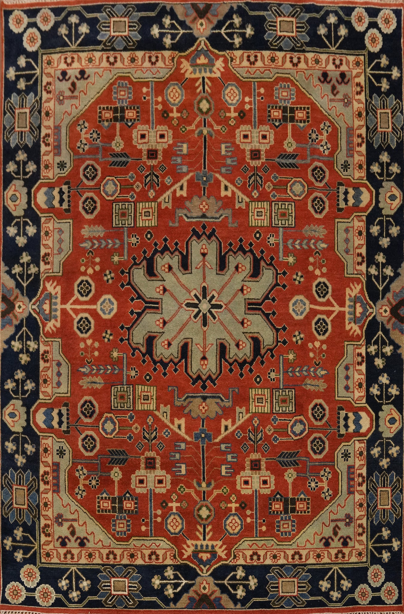 Geometric Kazak Indian Area Rug 8x10