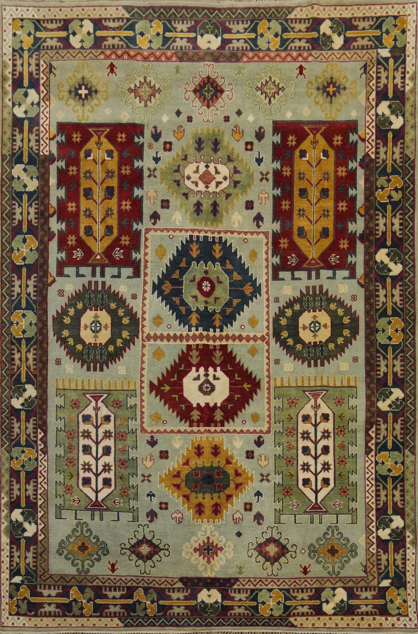 Handmade Wool Kazak Indian Area Rug 9x12