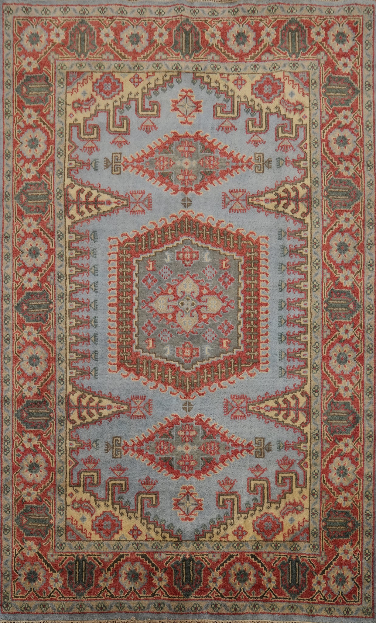 Geometric Viss Indian Area Rug 6x9
